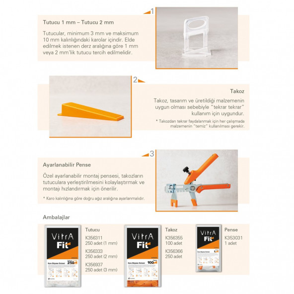 Vitrafit Tutucu 2 mm, 250'lik paket - 2