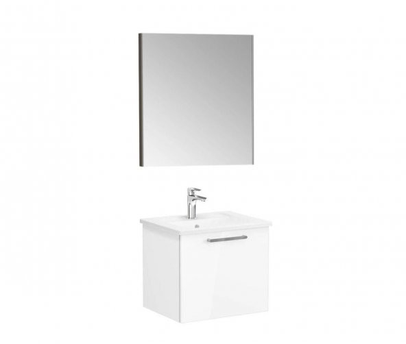 Vitra Root Flat 60 cm Beyaz Çekmeceli Aynalı Banyo Dolabı Takımı