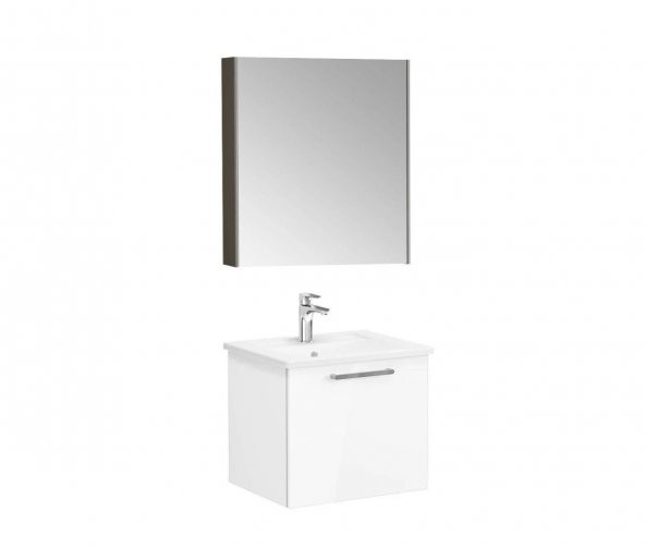 Vitra Root Flat 60 cm Parlak Beyaz Çekmeceli Banyo Dolabı Takımı