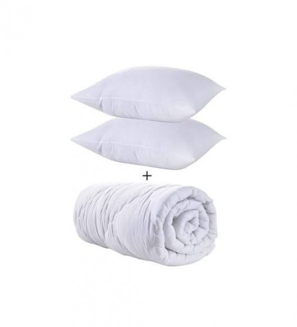 Çift Kişilik  Antialerjik Lüx Silikon Yorgan Ve  2 Adet Yastık HEDİYELİ  800Gr Pamuklu50X70CM  beyaz - 5