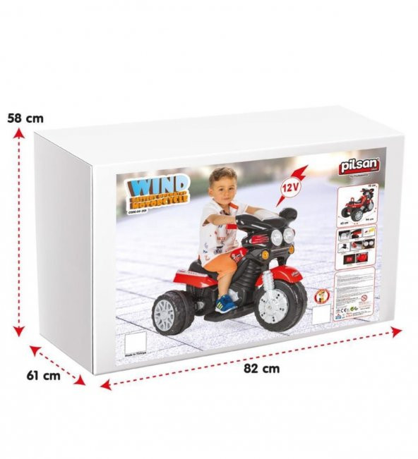 Wind Pilsan Akülü Çocuk Motosiklet 12Volt 05-259 - 4