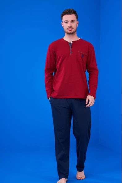 PJS 23323 Erkek Ropdöşambır + Pijama Takım + Şort Takım 5'li Pijama Takım - 6