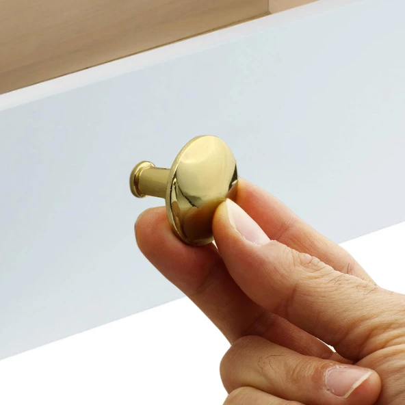 Big Düğme Kulp Mobilya Mutfak Çekmece Dolap Dolabı Kapak Kulpu Kulpları Kulbu Gold Metal - 2
