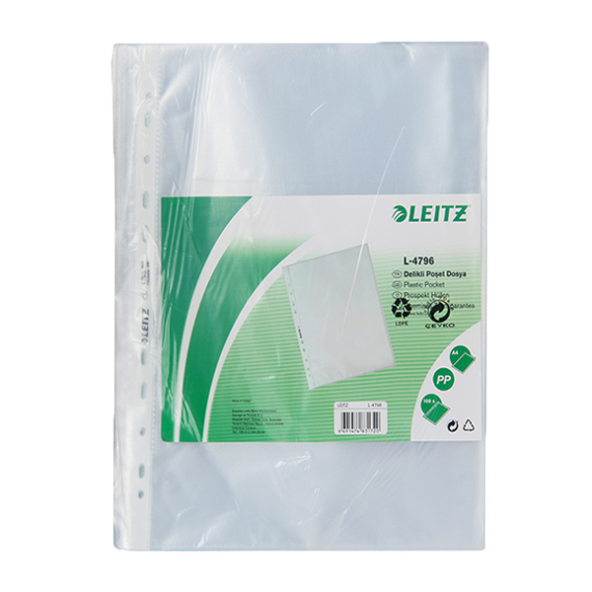 Leitz Poşet Dosya 100 LÜ A4 Şeffaf Buzlu 4796-1-LI-PKT