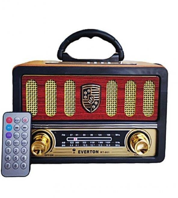 Everton Rt-861 Bluetooth Fm-Usb-Tf-Aux Şarjlı Nostaljik Radyo - 1