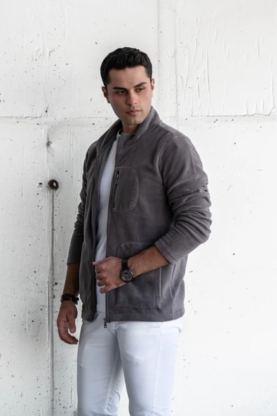 POLAR SLİMFİT FERMUARLI DİK YAKA ERKEK HIRKA - 8