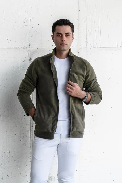 POLAR SLİMFİT FERMUARLI DİK YAKA ERKEK HIRKA - 11