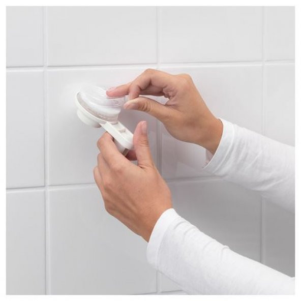 Beyaz Duş Sepeti Kare MeridyenDukkan Banyo Raf Vantuzlu Banyo Rafı 28x17x17 - 4