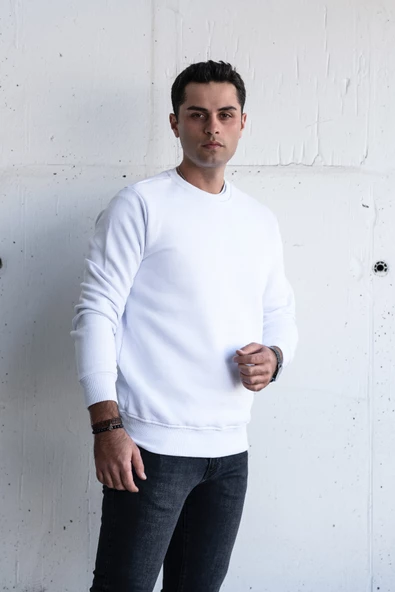 SLİMFİT SIFIR YAKA BASİC 3 İPLİK ERKEK SWEATSHİRT - 11