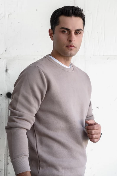 SLİMFİT SIFIR YAKA BASİC 3 İPLİK ERKEK SWEATSHİRT - 4