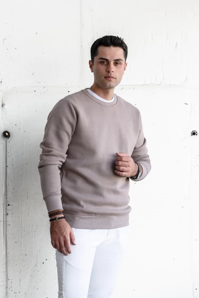 SLİMFİT SIFIR YAKA BASİC 3 İPLİK ERKEK SWEATSHİRT - 2