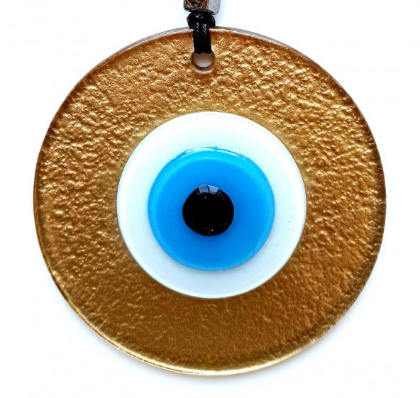 Gold Renk Nazar Boncuklu El Yapımı Duvar Süsü - Resim 2