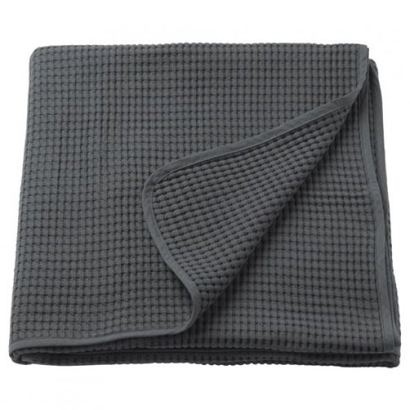 Tek Kişilik Yatak Örtüsü, Koyu Gri MeridyenDukkan 150x250 Cm %100 Pamuk Yatak Örtüsü - 3