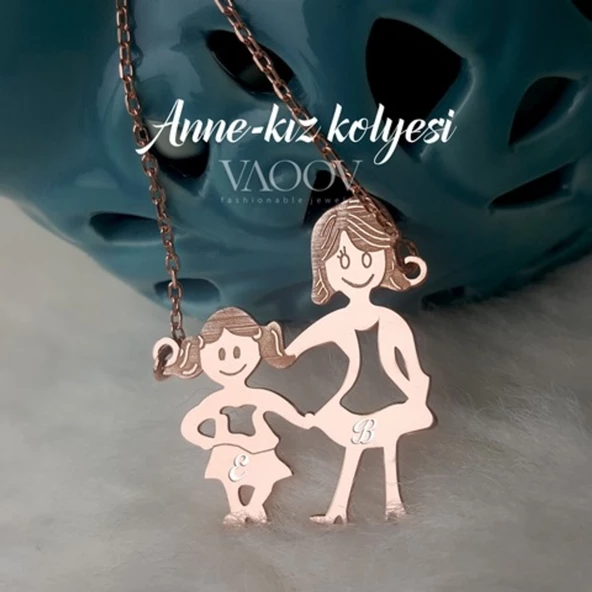 Vaoov Anne Kız Gümüş Anneler Günü Kolyesi (262484765) ürün görseli