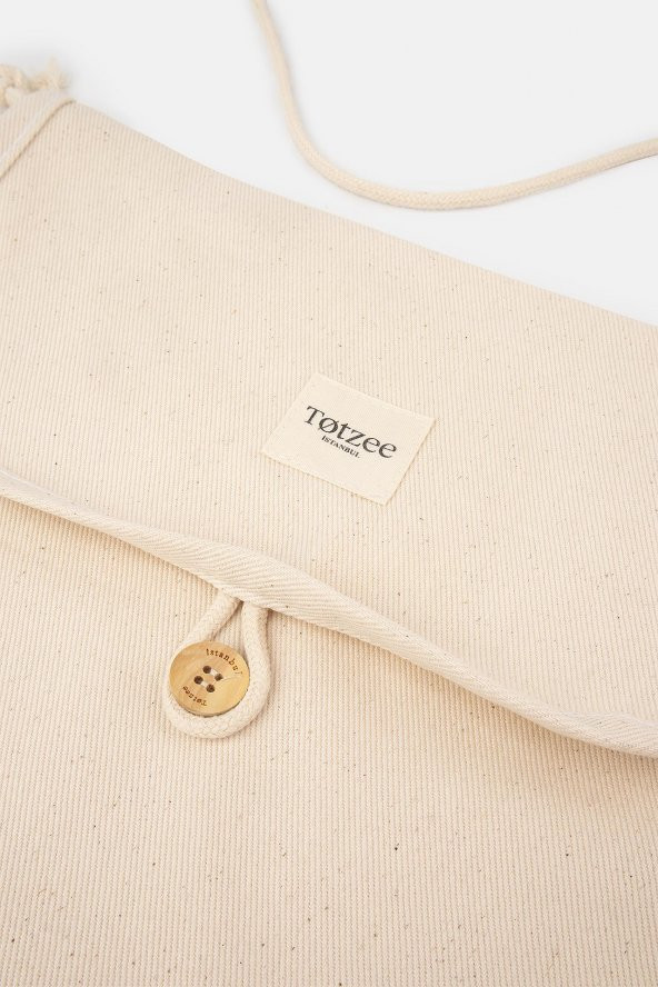 Omuz Askılı Bez Çanta Bej - 2