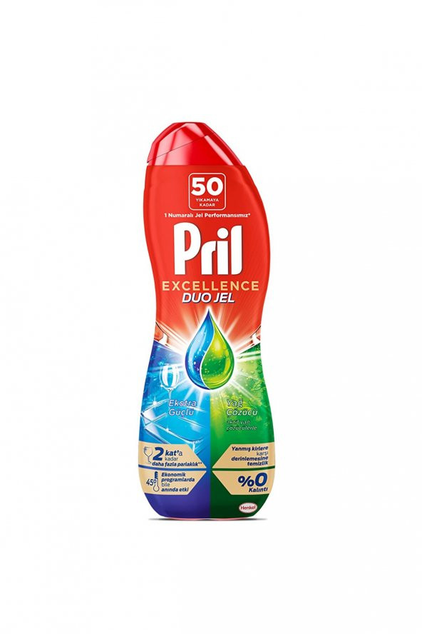 Pril Excellence Duo Gold Jel 50 Yıkama 900 ml