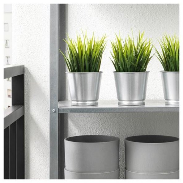 9 Cm Yapay Bitki, Çim İç-Dış Mekan Yeşil Yapay Çim Bitkisi - 4