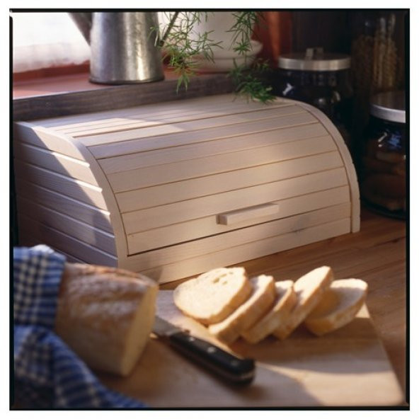 Ekmek Kutusu Çam Ekmeklik MeridyenDukkan 40x26x17 Çam Ekmek Kutusu Natürel - 2
