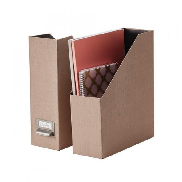 2 Li Dosyalık Kulplu- Koyu Bej MeridyenDukkan Dosyalama Düzenleyici Sert Karton - 3