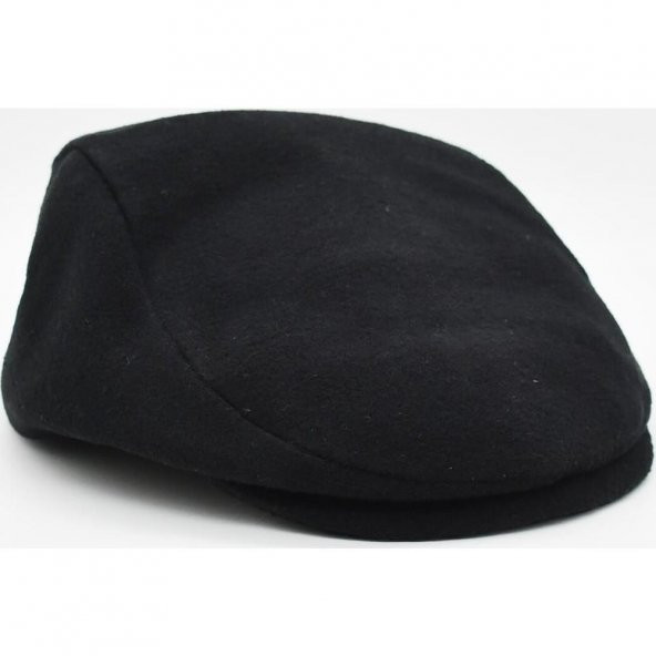 Italyan Kalıp Erkek Şapka Yün London  Kasket Arkası Lastikli  SİYAH - Resim 4