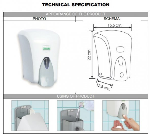 Vialli F6B Hazneli Köpük Sabun Dispenseri Aparatı 1000 ml Siyah - 4