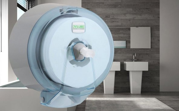 Vialli K3T Mini Cimri İçten Çekmeli Tuvalet Kağıdı Dispenser Aparatı Şeffaf