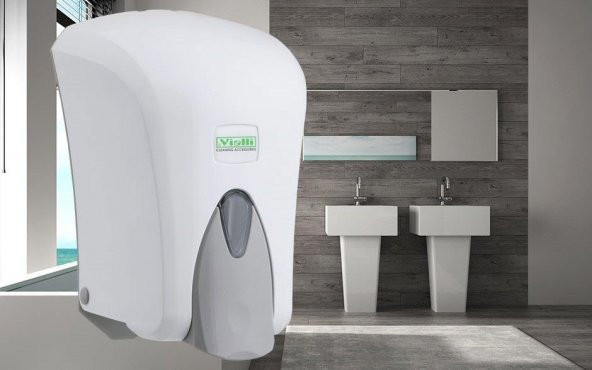 Vialli F6 Hazneli Köpük Sabun Dispenseri Aparatı 1000 ml Beyaz