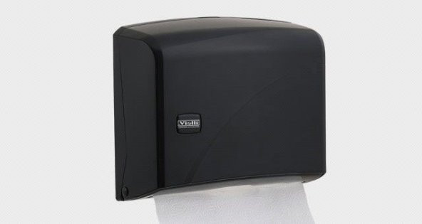 Vialli K1B Banyo Mutfak Lavabo Pratik Z Katlı Kağıt Havlu Dispenseri Kapasite 200 Kağıt Siyah - 3