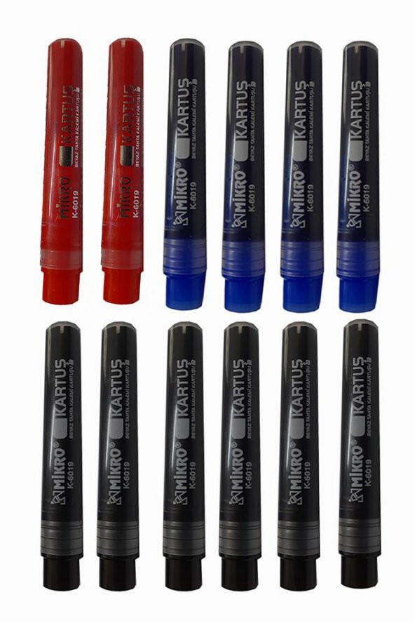 Siyah 6 Mavi 4 Kırmızı 2 Tahta Kalemi Kartuşu 12 li 1 Paket Beyaz Tahta Kalemi Mürekkep Kartuşu