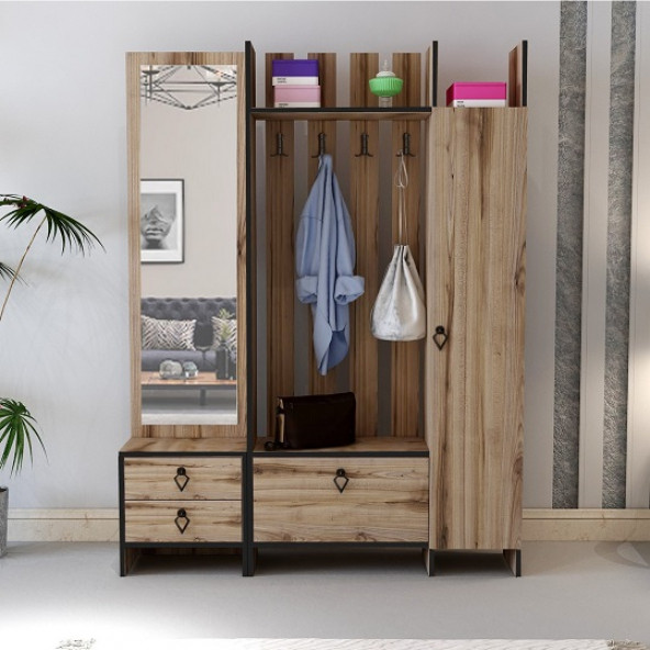 BMdekor Aynalı Portmanto Loft Çırağan