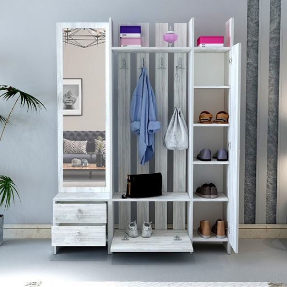 BMdekor Aynalı Portmanto Loft Kristal - 2
