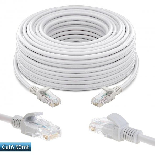 Cat6 Kablo Patch Network Ethernet Modem Kablosu 50 Metre