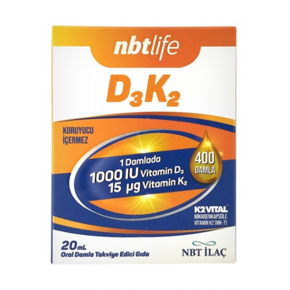 Nbt Life D3K2 1000 IU Damla 20 ml