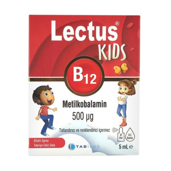 Lectus Metilkobalamin Kids B12 Dil Altı Sprey 5 ml
