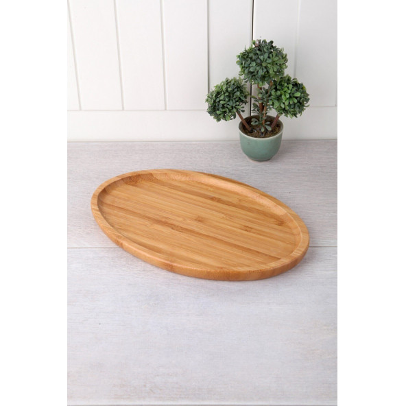 bambu oval sunum ve servis 28*18*1,5cm