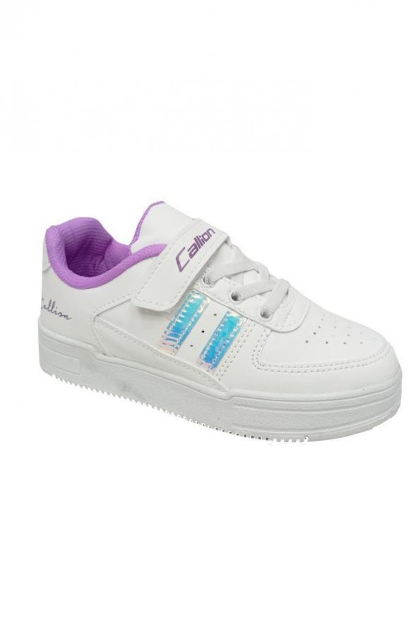 Callion 2024-F Deri Kız Çocuk Sneakers Ayakkabı Beyaz Lila
