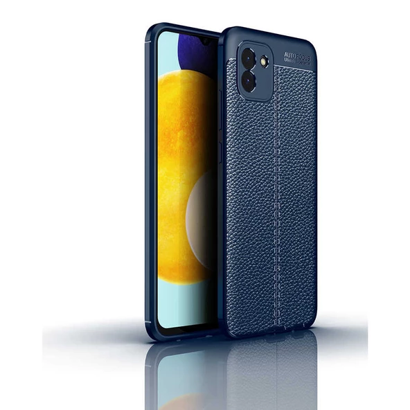 Galaxy A03 Kılıf Zore Niss Deri Desenli Silikon Kılıf