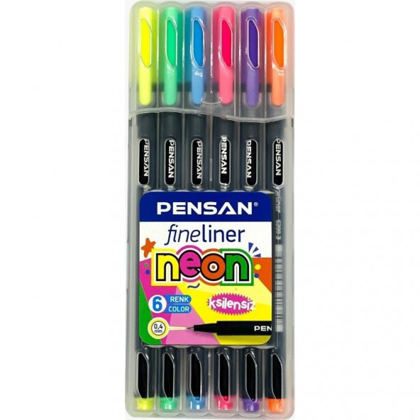Pensan Fineliner Kalem Seti 6 Neon Renk N:6300 ürün görseli 1