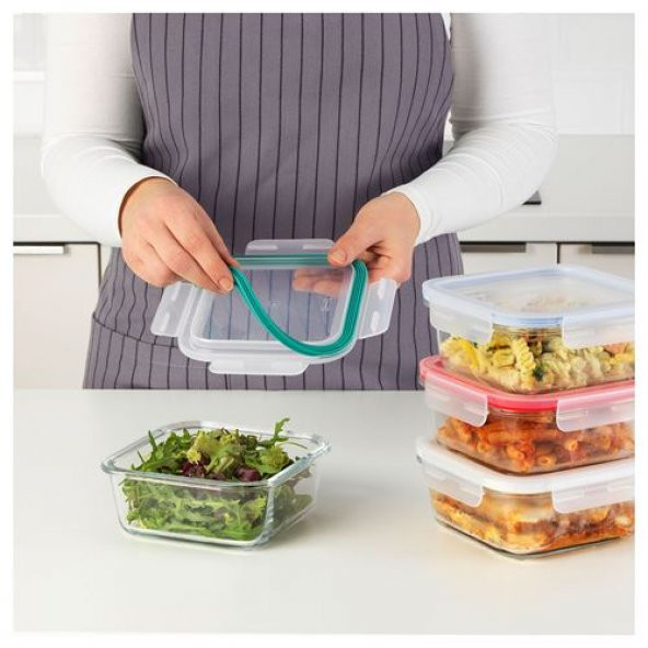 4 Adet Kare Saklama Kabı Contası, MeridyenDukkan Plastik-Renkli-Kauçuk Conta - 2