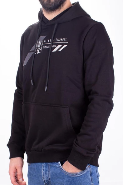 Twister 1910 Siyah Kapüşonlu Erkek Sweatshirt - 3