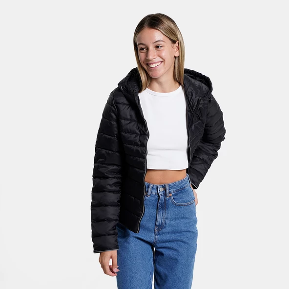 ONLY Bayan Desenli Kapüşonlu  Puffer Mont 15199408 - Resim 3