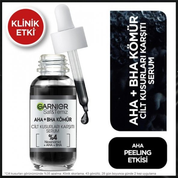 Garnier Aha+Bha Cilt Kusurları Karşıtı Serum 4 ( Niasinamid + Peelıng Etkili Aha+Bha) 30 ml