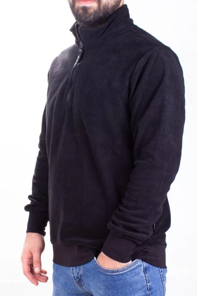 Twister 1903 Siyah Fermuarlı Dik Yaka Erkek Sweatshirt - 3