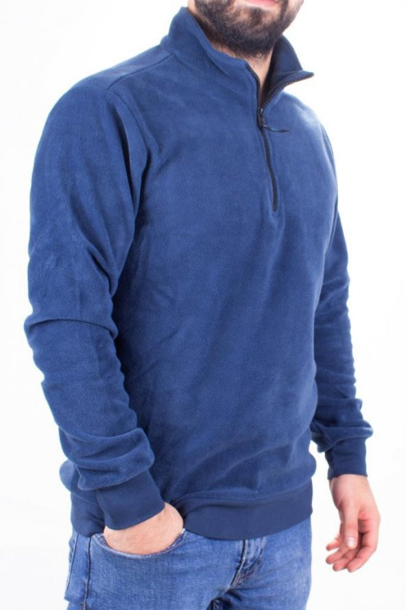 Twister 1903 İndigo Fermuarlı Dik Yaka Erkek Sweatshirt