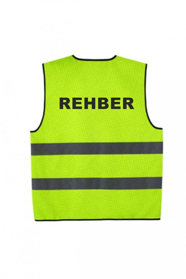 OKUL SERVİS ARAÇLARI İÇİN YÜKSEK GÖRÜNÜMLÜ REHBER YAZILI REFLEKTÖRLÜ YELEK   - YENİ YASA