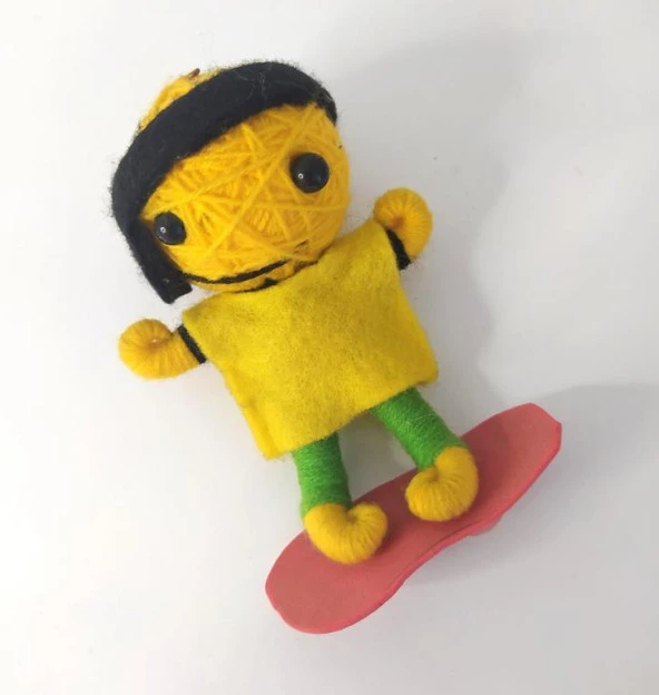 Sevimli İp Örgü Keçe İlginç Anahtarlık Çanta Süsü Oyuncak Aksesuar - 2