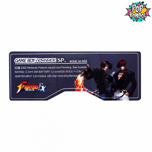 Gameboy Advance SP Arka Etiket Back Label GBA SP Sticker The King Of Fighters Ex Neoblood MODEL 06