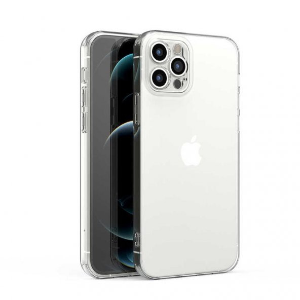 Vendas iPhone 12 Pro Uyumlu (12 Pro) Kamera Korumalı Soft Şeffaf Silikon Kılıf