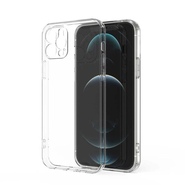 Vendas iPhone 12 Pro Uyumlu (12 Pro) Kamera Korumalı Soft Şeffaf Silikon Kılıf - 4