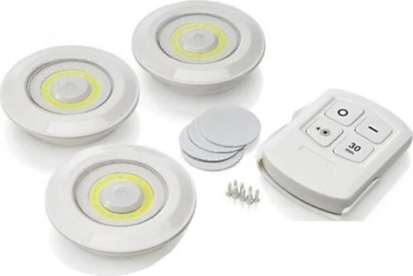 Kablosuz Uzaktan Kumandalı 3lü Led Lamba Seti - 5